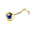 Stone Ball Silver Curved Nose Stud NSKB-19